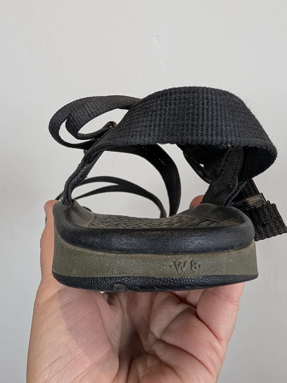 Chaco Black Strappy Outdoor Sandal, Size 8